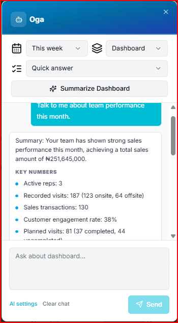 AI-powered insight card showing smart recommendations